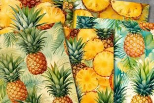 Pineapple Digital Paper | Tropical Fruit Graphic by Digital Neverland ...