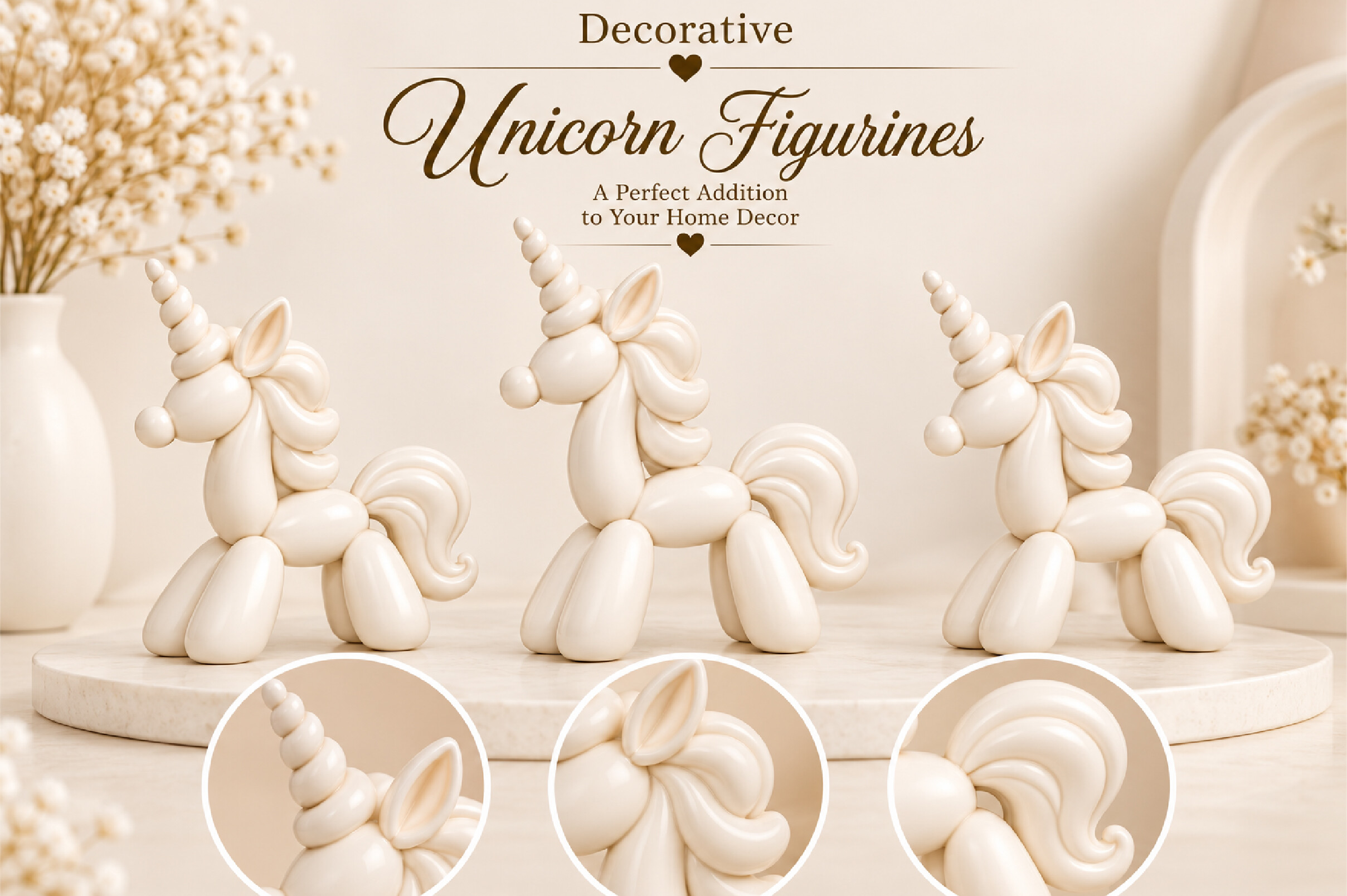 Unicorn Figurines STL | Balloon Decor · Creative Fabrica