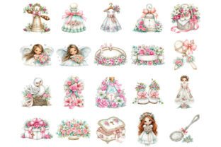 Whimsical Baby Girl Baptism Clipart Graphic by Artoya · Creative Fabrica