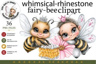 Whimsical Rhinestone Fairy Bee Clipart Graphic by Arohi Studio ...