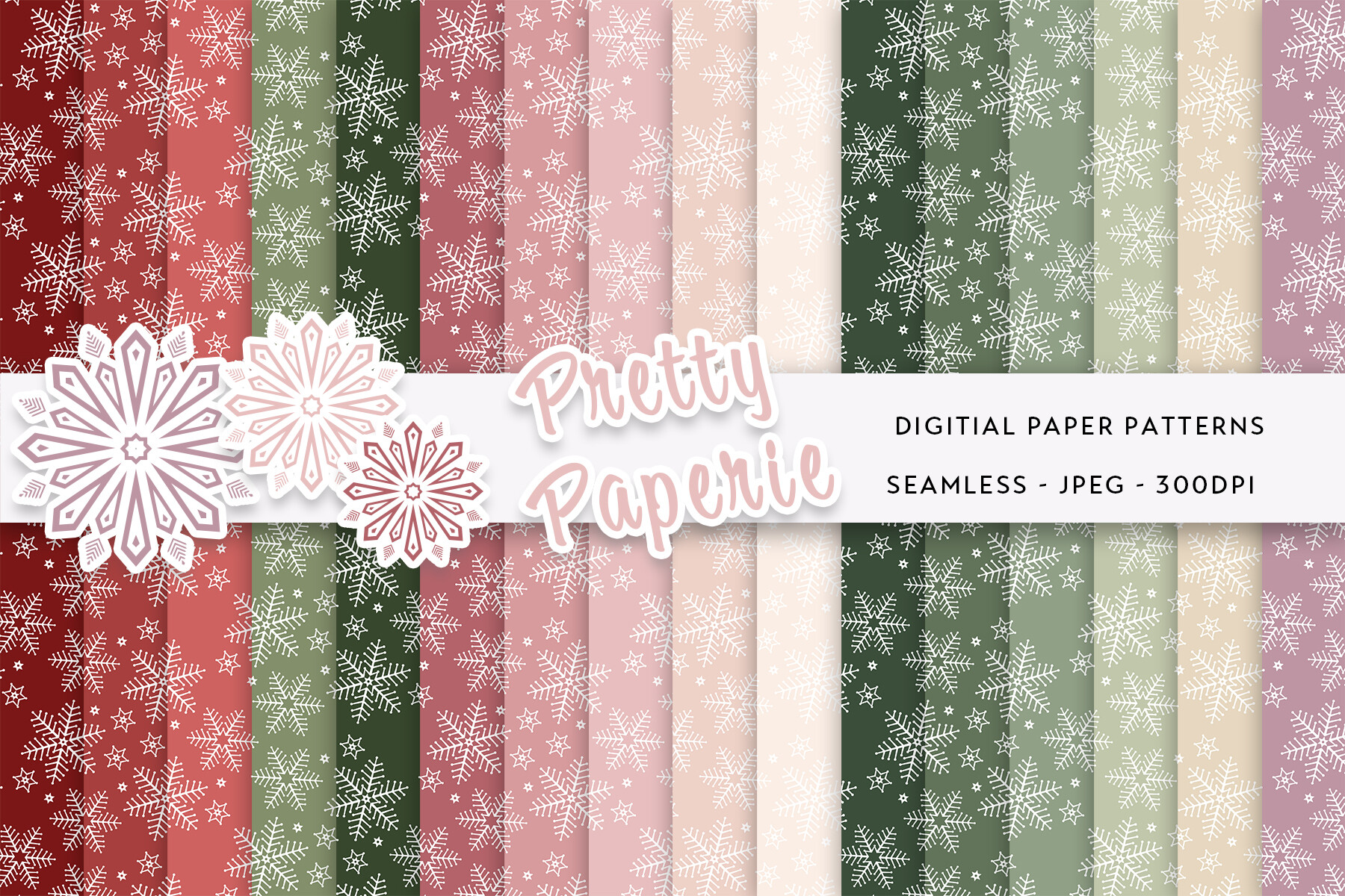 16 Christmas Digital Paper Backgrounds Graphic by Pretty Paperie ...