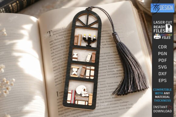 3D Layered Bookshelf Bookmark Laser Cut Laser Cutting By flydesignsvg