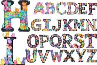 Cat Letter Alphabet Set Graphic by Masterking420 · Creative Fabrica
