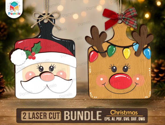 Christmas Ornament SVG Bundle (Design 6) laser cut file