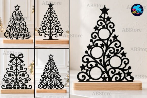 Christmas Stand Tree Decors Laser Cut laser cut file