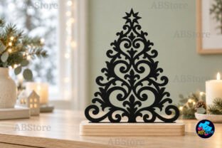 Christmas Stand Tree Decors Laser Cut · Creative Fabrica