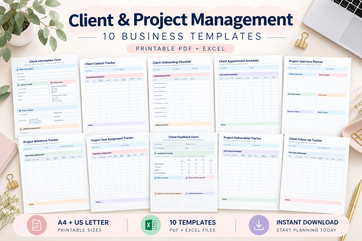 Client & Project Management Templates Graphic by Mol Tazime · Creative ...