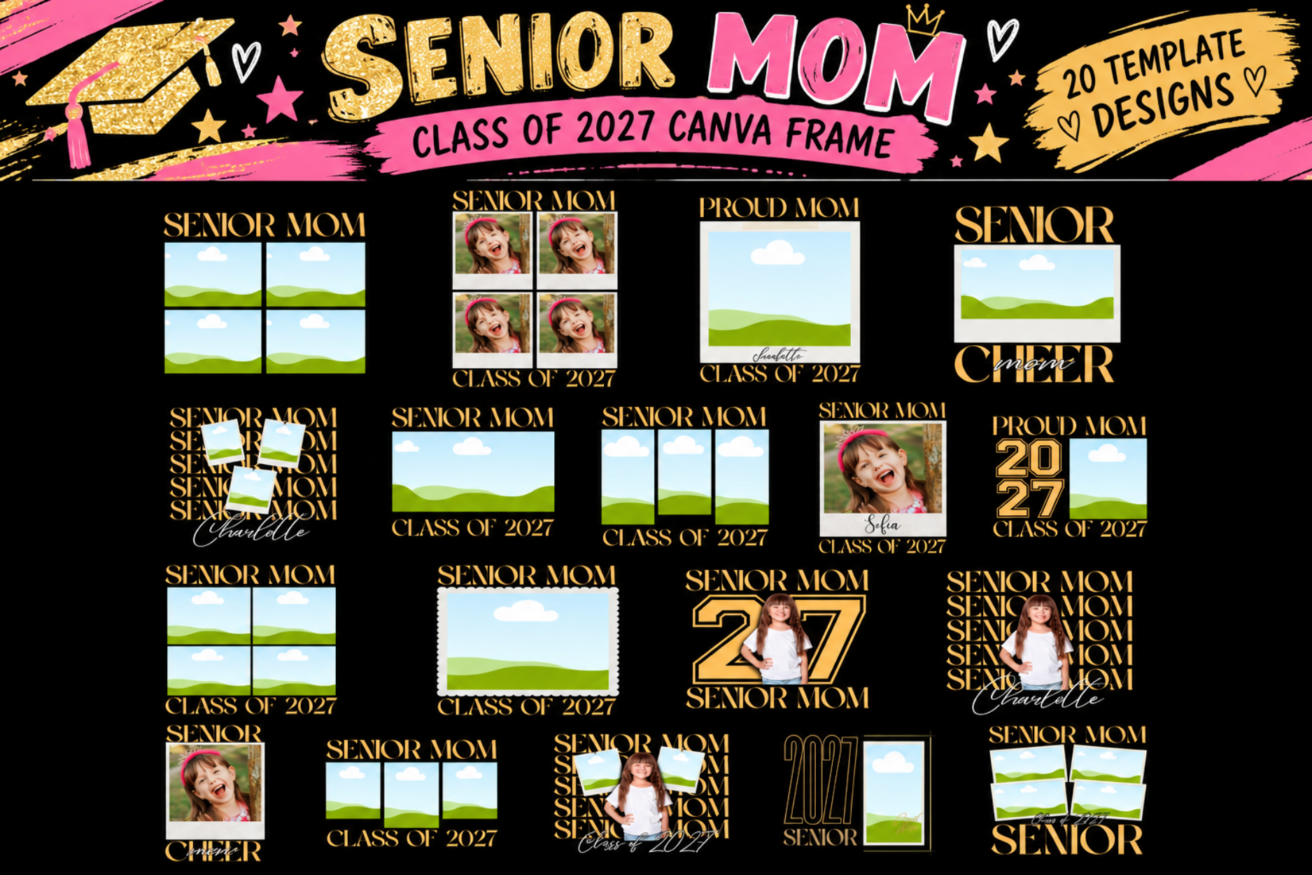 Custom Senior Mom Shirt Canva Template Graphic by freshzone228 ...