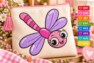 Cute Dragonfly Embroidery Design · Creative Fabrica