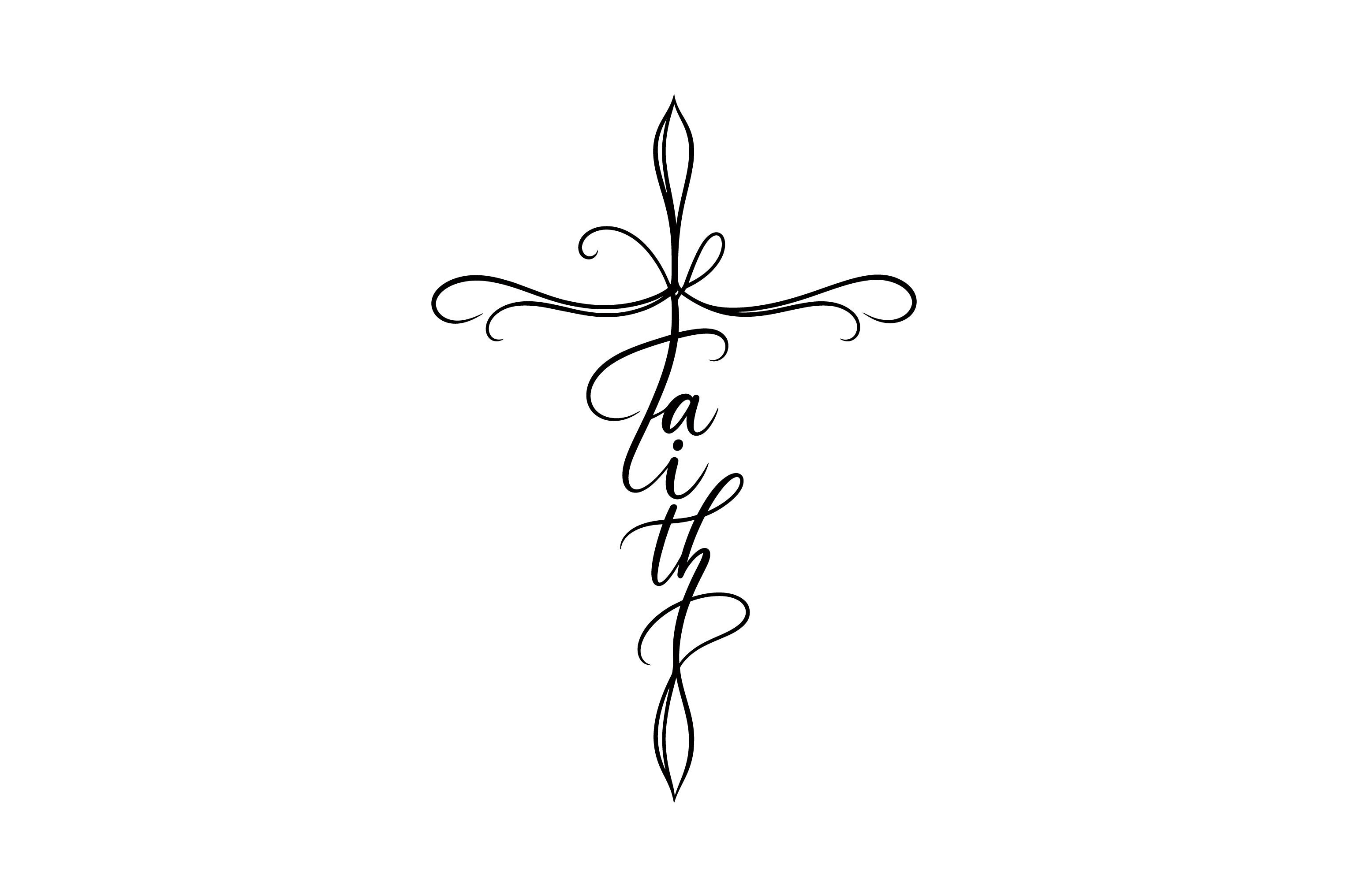 Fabric Cross Project Faith Cross Christian Calligraphy Design Graphic by Crafts Station ...