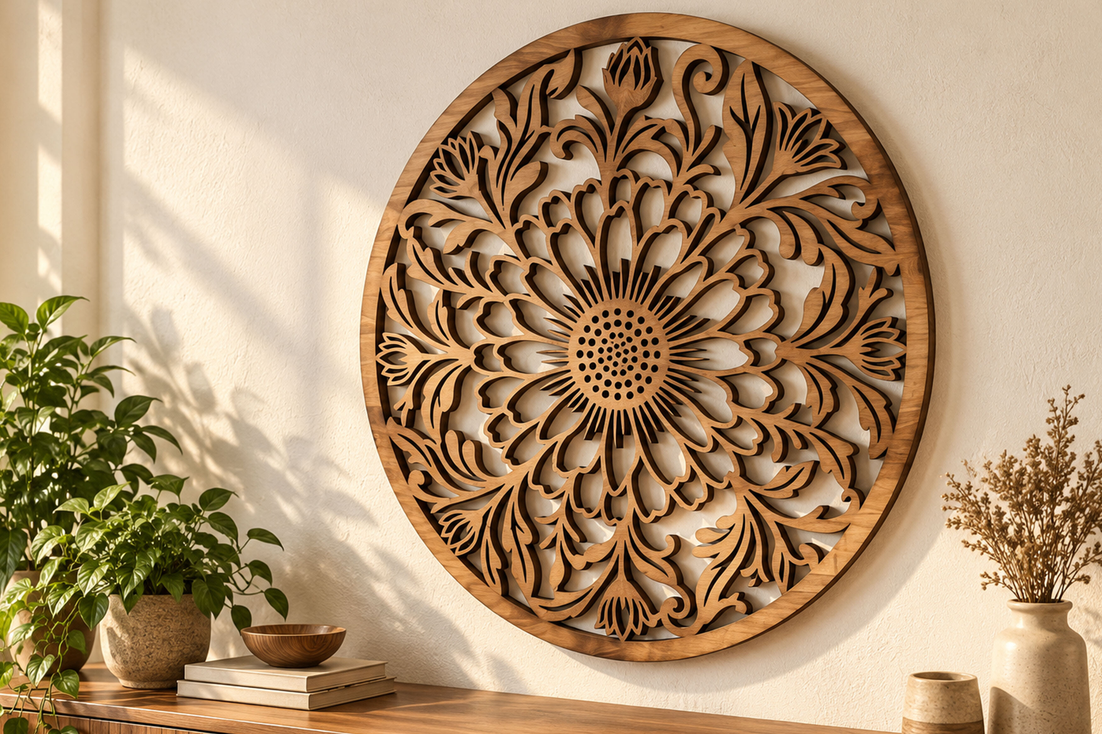 Floral Mandala Wall Art Graphic by T-Shirt Pond · Creative Fabrica