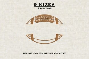 Football Split Frame Football Monogram Frame Embroidery DST · Creative Fabrica