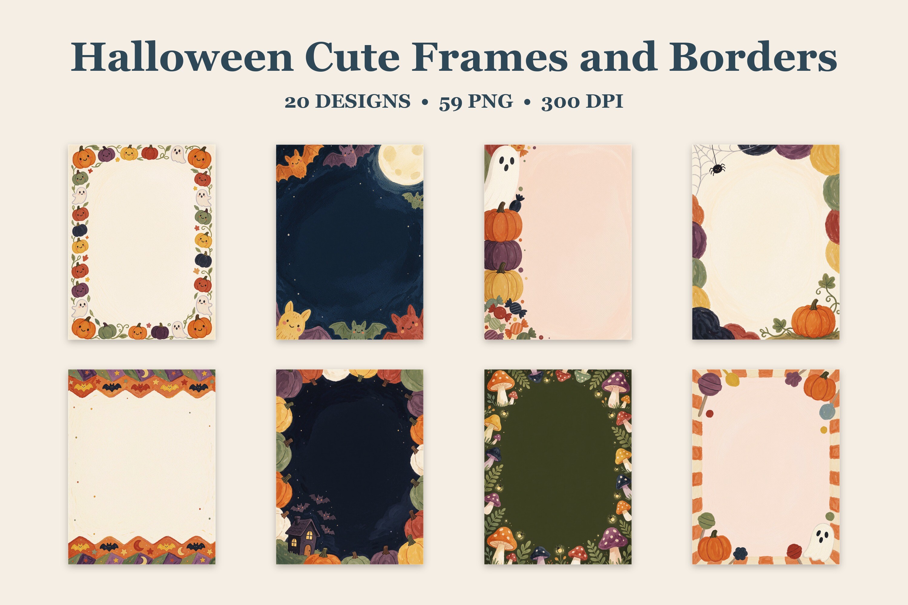 Halloween Cute Frames & Borders Graphic by Elena Kuznetsova · Creative ...