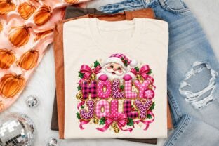 Holly Jolly Santa Pink PNG Shirt Design Graphic by Designova · Creative ...
