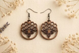 Honey Bee Earrings Laser Cut SVG · Creative Fabrica