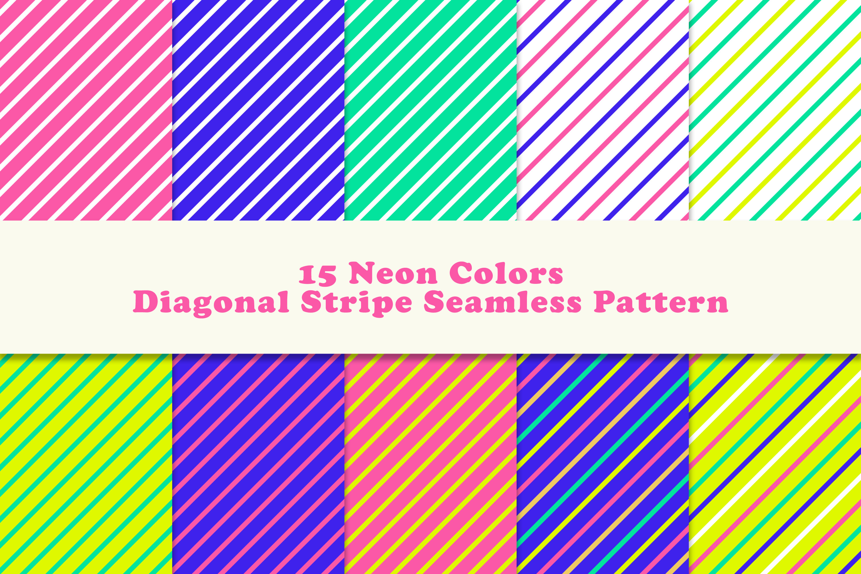 Stripey Pattern Simple Neon Diagonal Stripe Seamless Pattern Graphic by airudigital · Creative ...