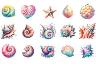 Graphic See Shell Pastel Seashell Clipart Bundle Graphic by Clipart Mart · Creative Fabrica
