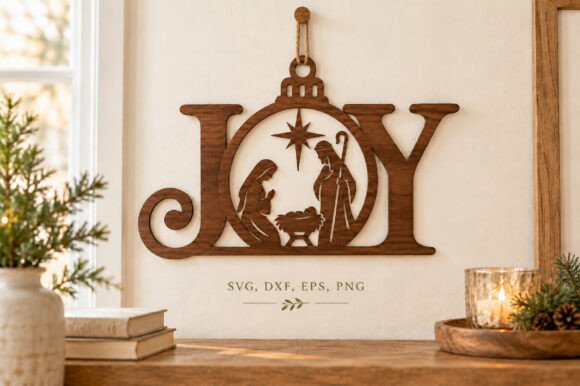Rustic Joy Nativity Christmas Laser Cut laser cut file