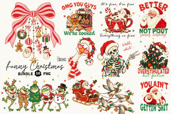 Sarcastic Funny Christmas PNG Bundle