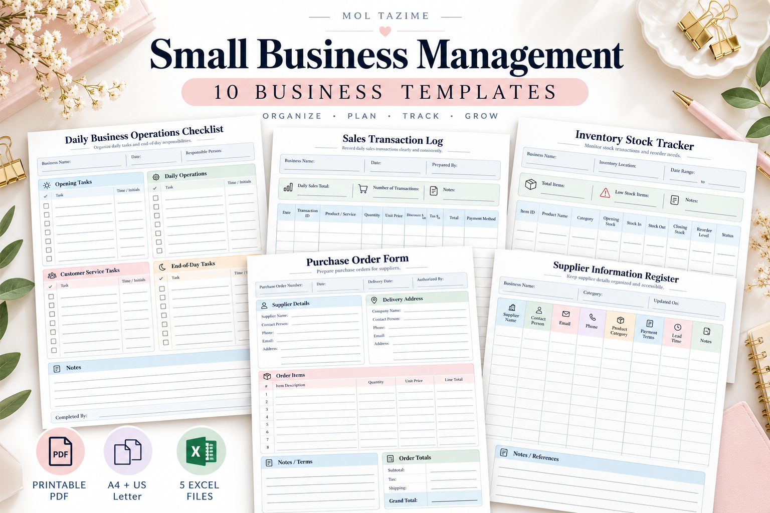 Small Business Management Templates Graphic by Mol Tazime · Creative ...