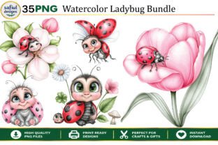 Watercolor Ladybug Bundle Graphic by Safiul Designs · Creative Fabrica