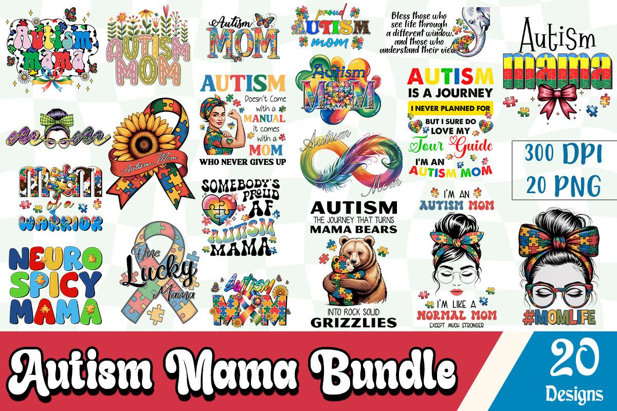 Autism Mom Sublimation Bundle Graphic by basilio.vintage · Creative Fabrica