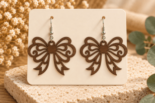 Layered Ribbon Svg Bow Earrings Laser Cut SVG · Creative Fabrica