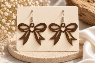 Single Ribbon Svg Bow Earrings Laser Cut SVG · Creative Fabrica