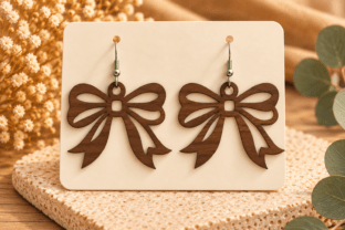 Single Ribbon Svg Bow Earrings Laser Cut SVG · Creative Fabrica