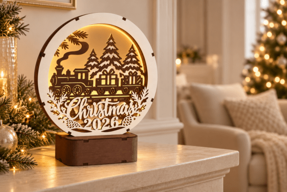 Christmas Express 2026 LED Lamp 3 mm Laser Cut Files laser cut file
