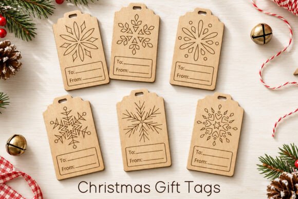 Christmas Gift Tags Set Laser Cut laser cut file