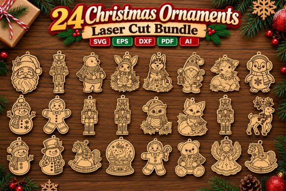 Christmas Ornaments Laser Cut Bundle (Design 2) laser cut file