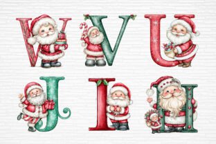 Christmas Santa Alphabet Clipart PNG Graphic by Black Cat · Creative ...