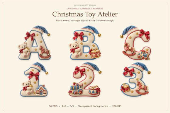 Christmas Toy Alphabet Numbers Graphics