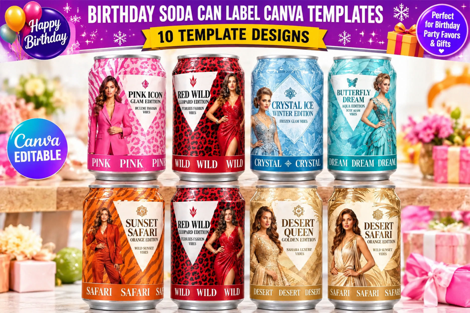Custom Soda Can Labels Bundle Template Graphic by freshzone228 ...