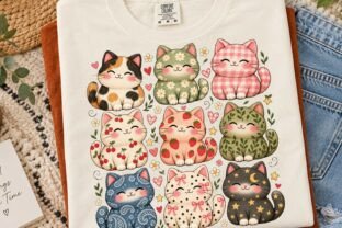 Cute Kawaii Cats PNG Shirt Design