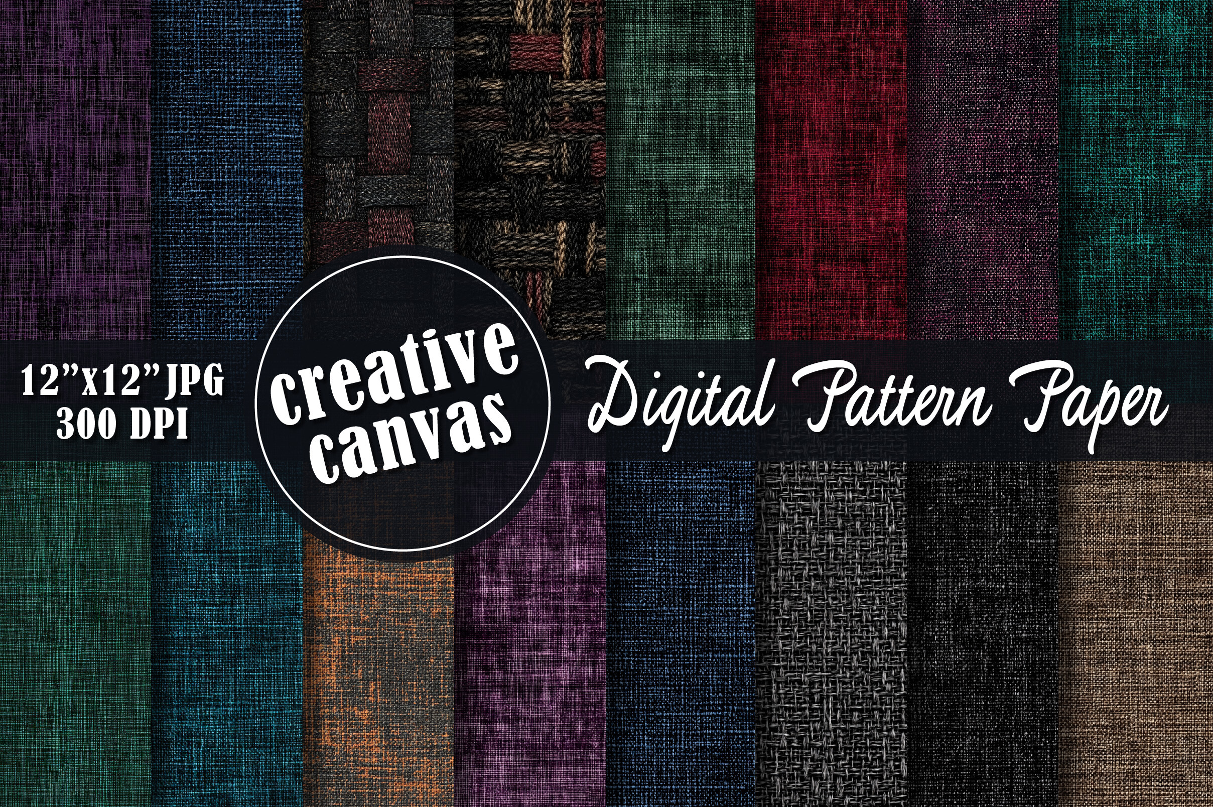 Dark Textured Fabric Seamless Patterns Graphic by Creative Canvas ...