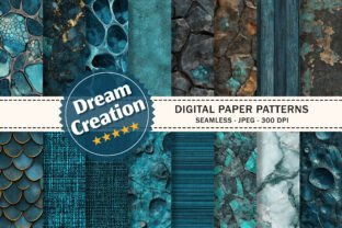 Earthly Paper Texture Deep Teal Earth Texture Digital Paper Graphic by Dream Creation ...