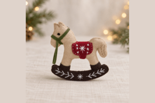 Small Rocking Horse Patterns Felt Christmas Rocking Horse Pattern Graphic by LittleLullabyShop ...