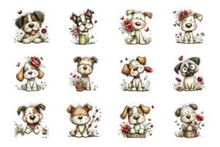 Floral Dogs Breed Whimsical Clipart Set Graphic by PRO DESIGN ...