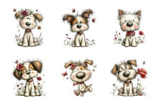 Floral Dogs Breed Whimsical PNG Bundle Graphic by KDP TEMPLATES ART ...