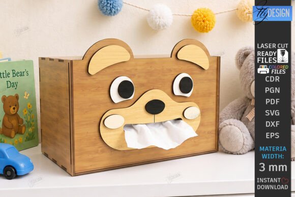 Funny Tissue Box Laser Cut | Cute Animal · Creative Fabrica
