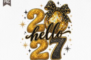 Hello 2027 Gold Disco Ball New Year PNG Graphic by SR Design · Creative ...