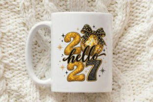 Hello 2027 Gold Disco Ball New Year PNG Graphic by SR Design · Creative ...