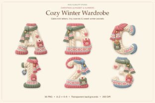 Snowflake Numbers Transparent Knitted Christmas Alphabet & Numbers Graphic by Miss Scarlett Studio ...