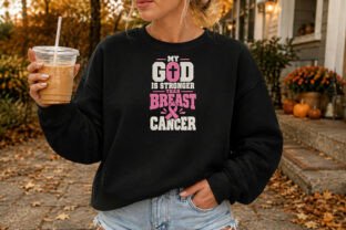 My God is Stronger Breast Cancer DST PES · Creative Fabrica