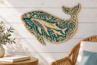 Ocean Whale Mandala Wall Art · Creative Fabrica