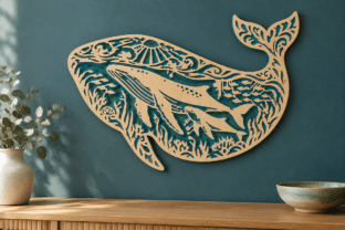 Ocean Whale Mandala Wall Art · Creative Fabrica