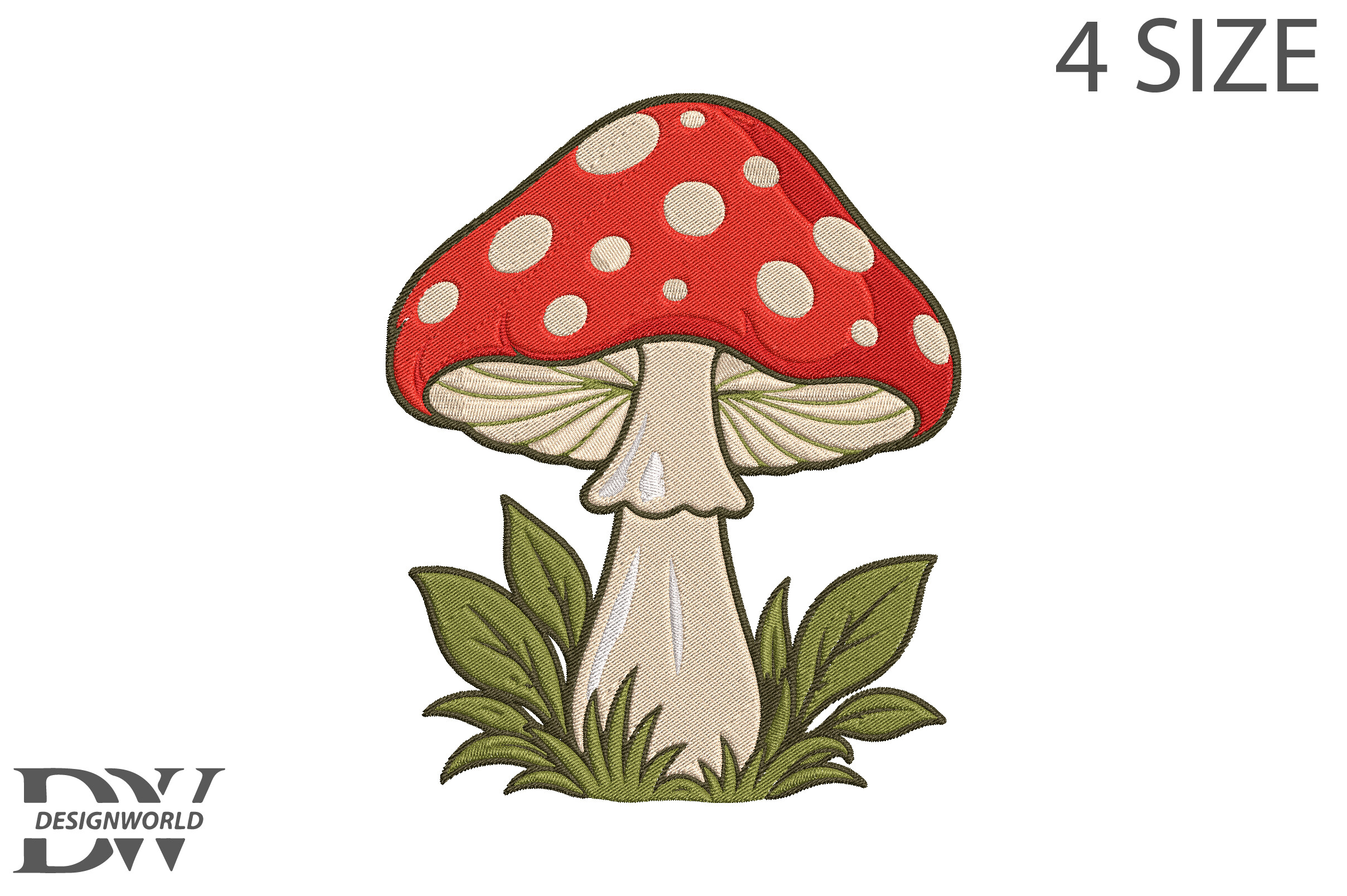 Toadstools Design Red Toadstool Mushroom Embroidery Design · Creative Fabrica