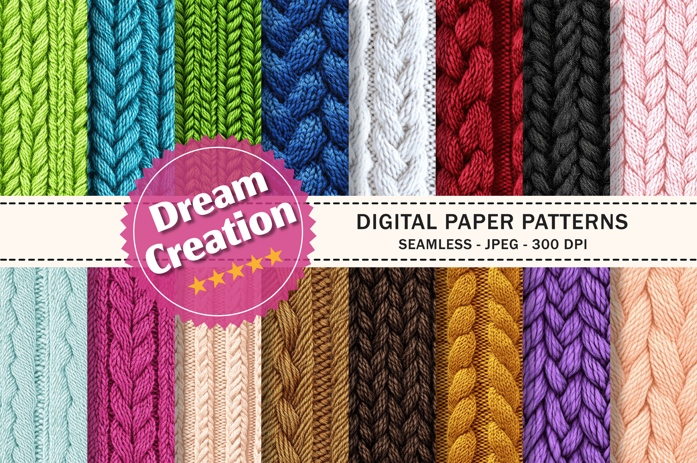 Seamless Knit Texture Pattern Background Graphic by Dream Creation ...